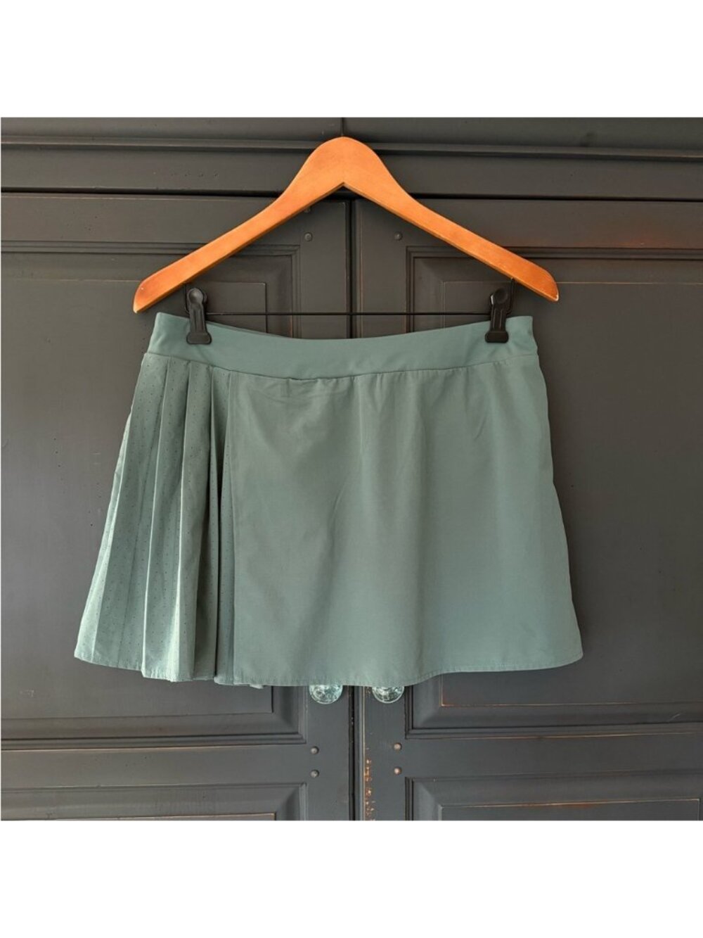 Teal Mini Skirt with Pleats